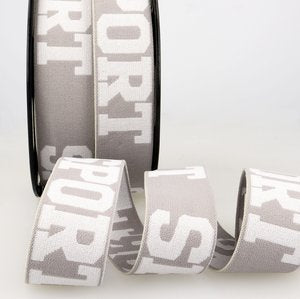 32mm Soft Sport Waistband Elastic - Grey / White