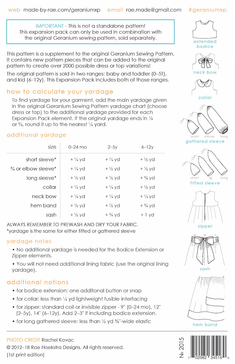 Geranium Girls Dress Small (0 from 5yrs) Pattern from Made By Rae (Intermediate)