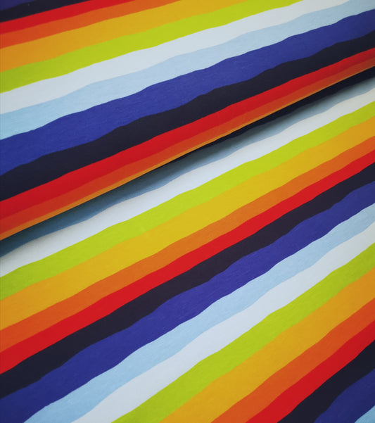 Wavy Rainbow Stripes French Terry