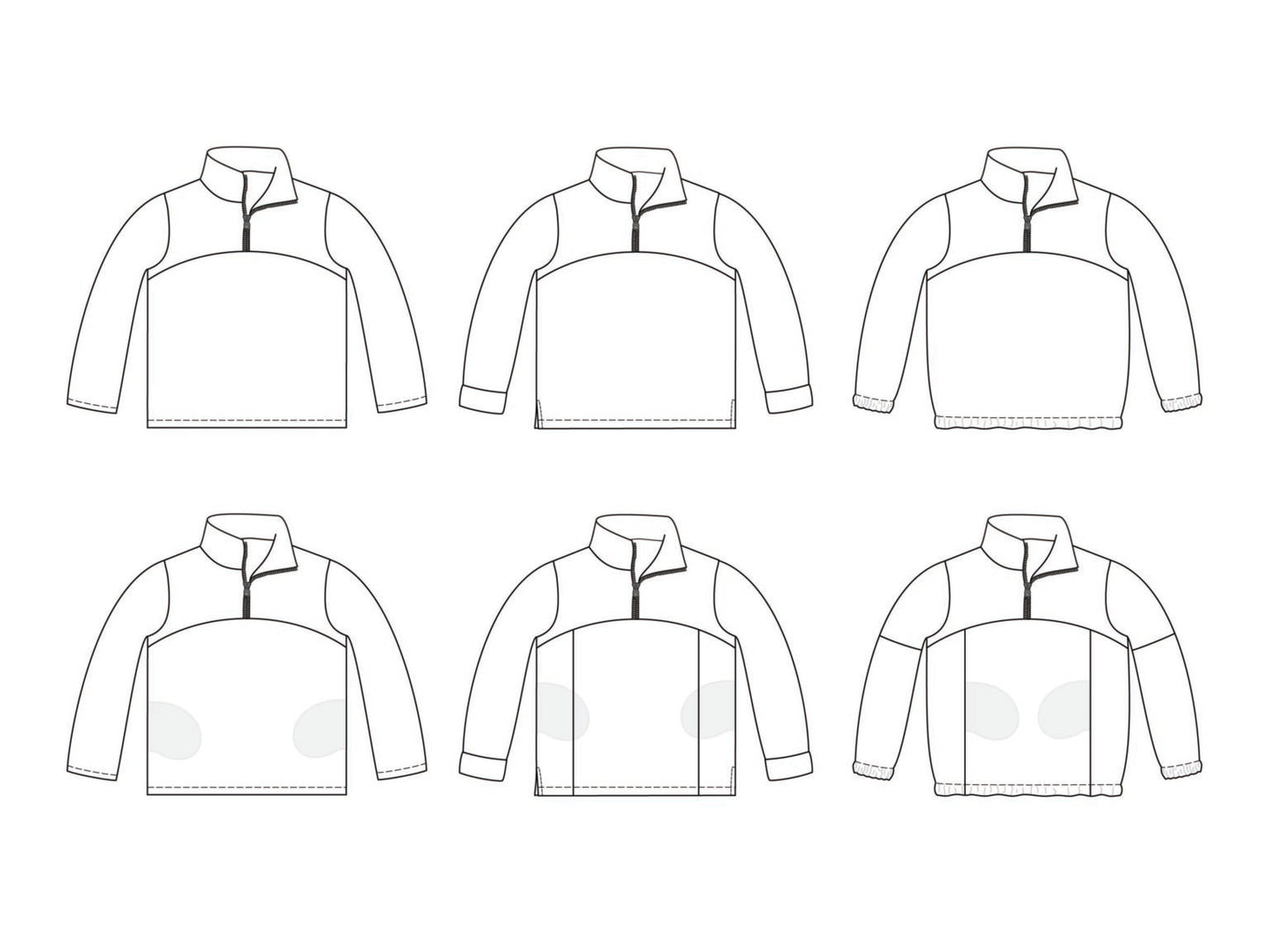 Adult 1/4 zip Top Workshop