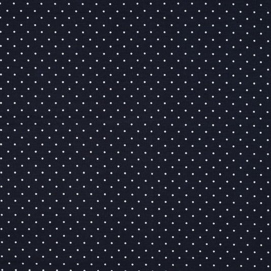 Polkadot Cotton Jersey - Navy