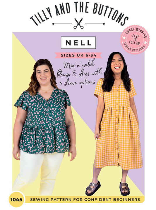 Nell Blouse and Dress Pattern by Tilly and The Buttons (Confident Beginner)