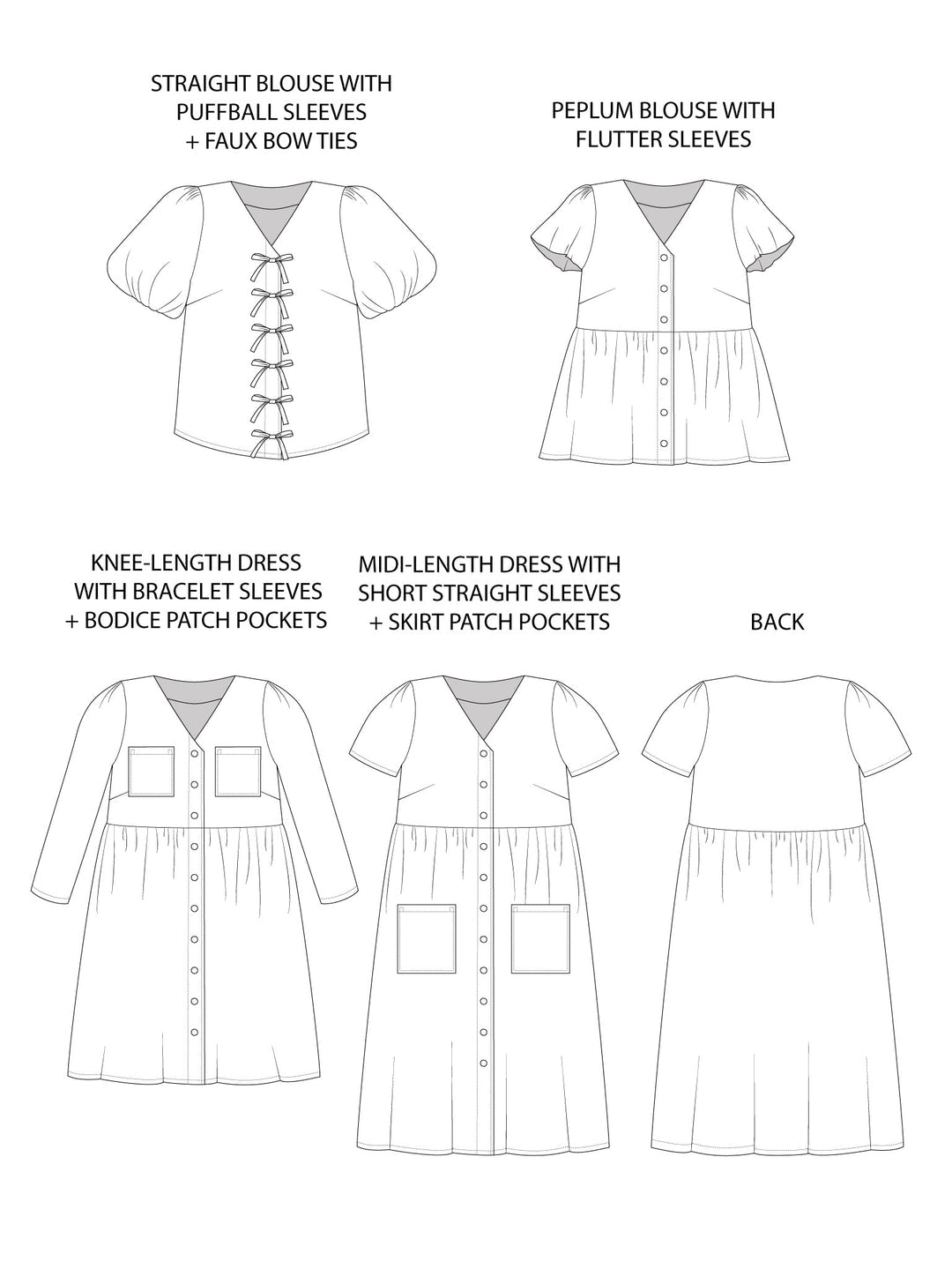 Nell Blouse and Dress Pattern by Tilly and The Buttons (Confident Beginner)