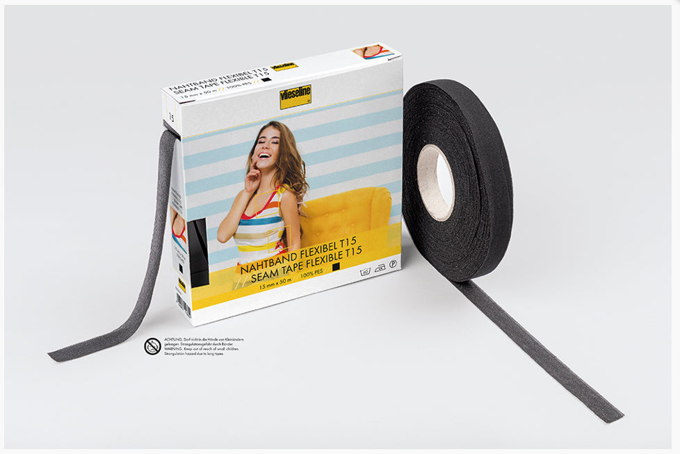 Vlieseline Flexible Seam tape 15mm - Black