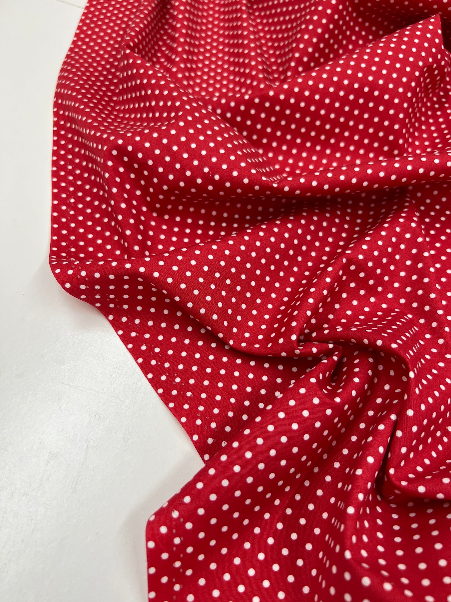 Polkadots on Red Cotton