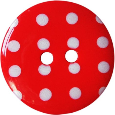 15mm Red Polkadot button