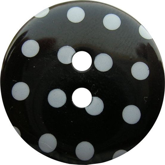 15mm Black Polkadot button