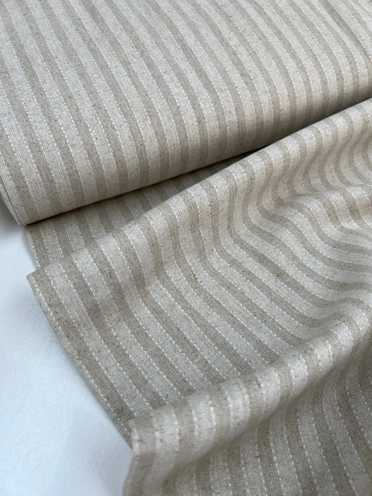 Neutral Stripe Jacquard Viscose Linen