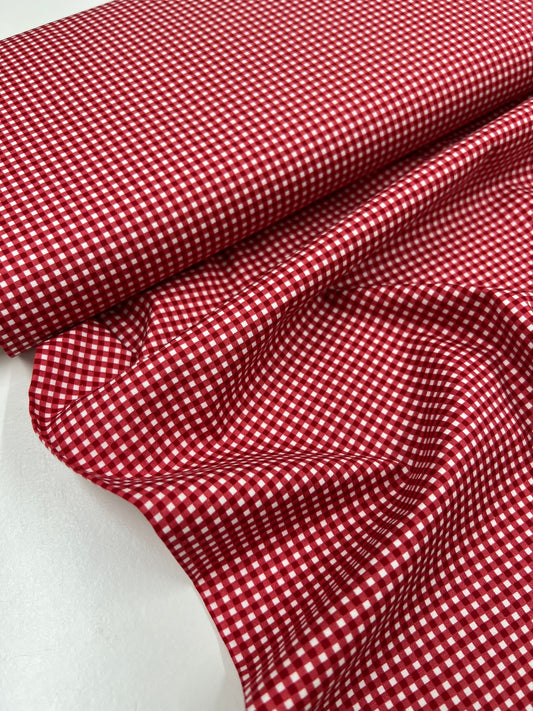 Red Mini Gingham Cotton