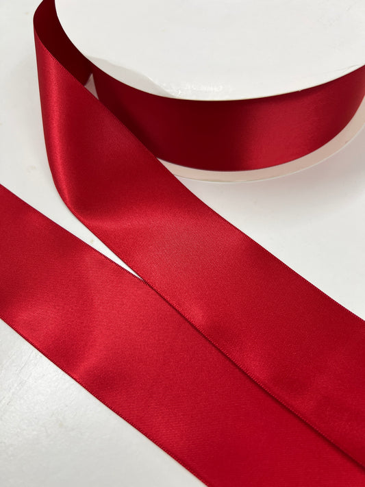 50mm Red double face Satin ribbon