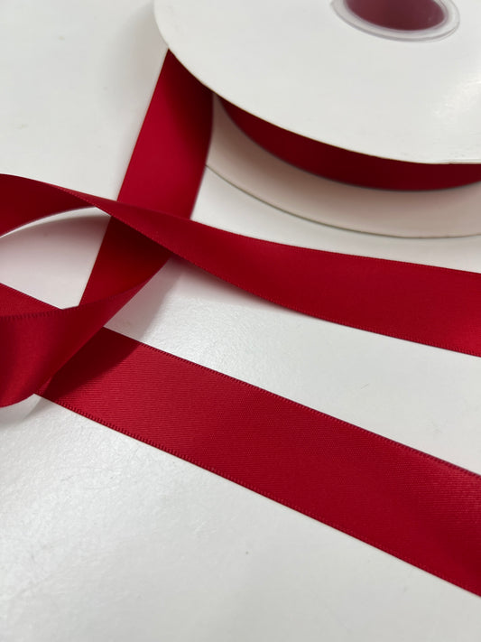 25mm Red double face Satin ribbon