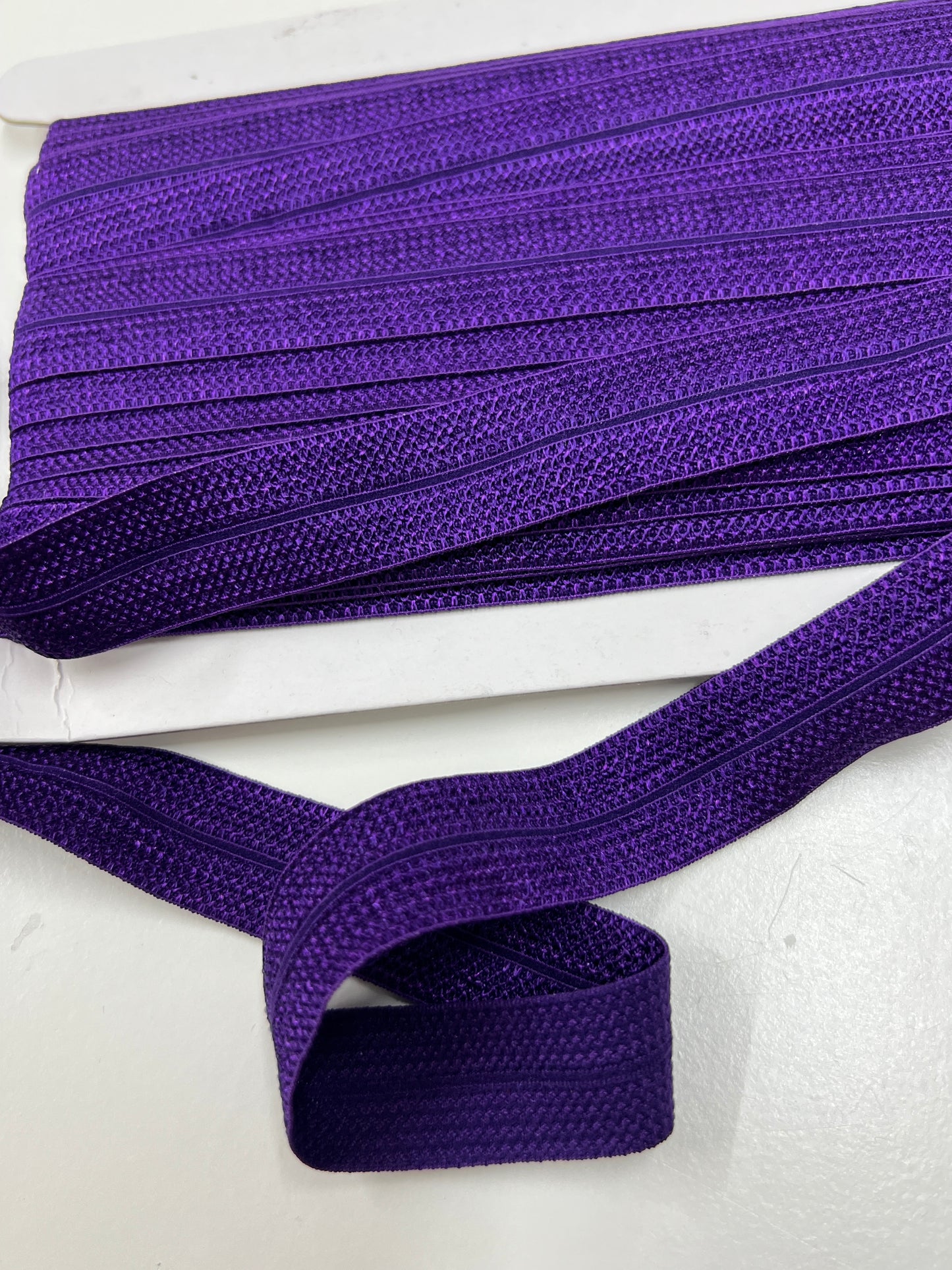 Jacquard Fold Over Elastic - Purple