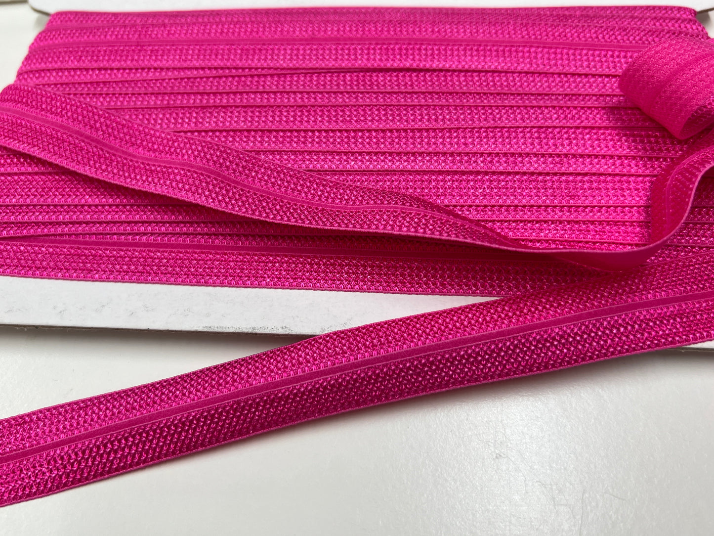 Jacquard Fold Over Elastic - Pink