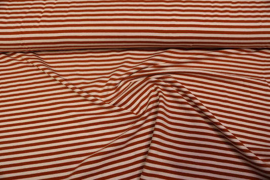 Cognac Striped Cotton Jersey