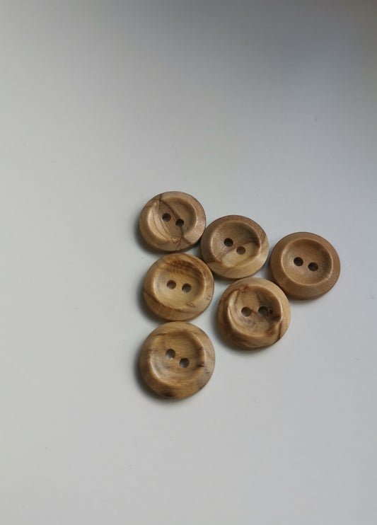 18mm 2 Hole Olive Wood button
