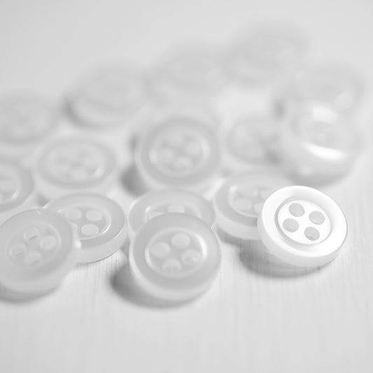 Set of 10 White - 4 Hole Shirt buttons