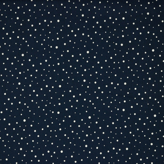 Glitter dots on Navy Cotton Poplin