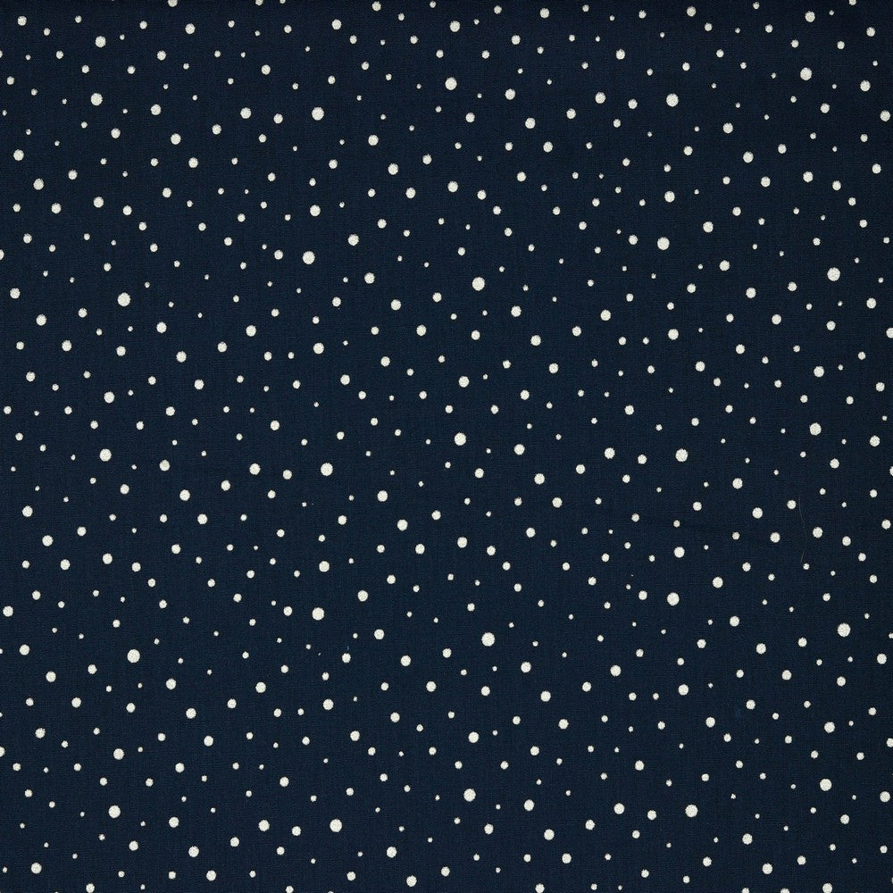 Glitter dots on Navy Cotton Poplin