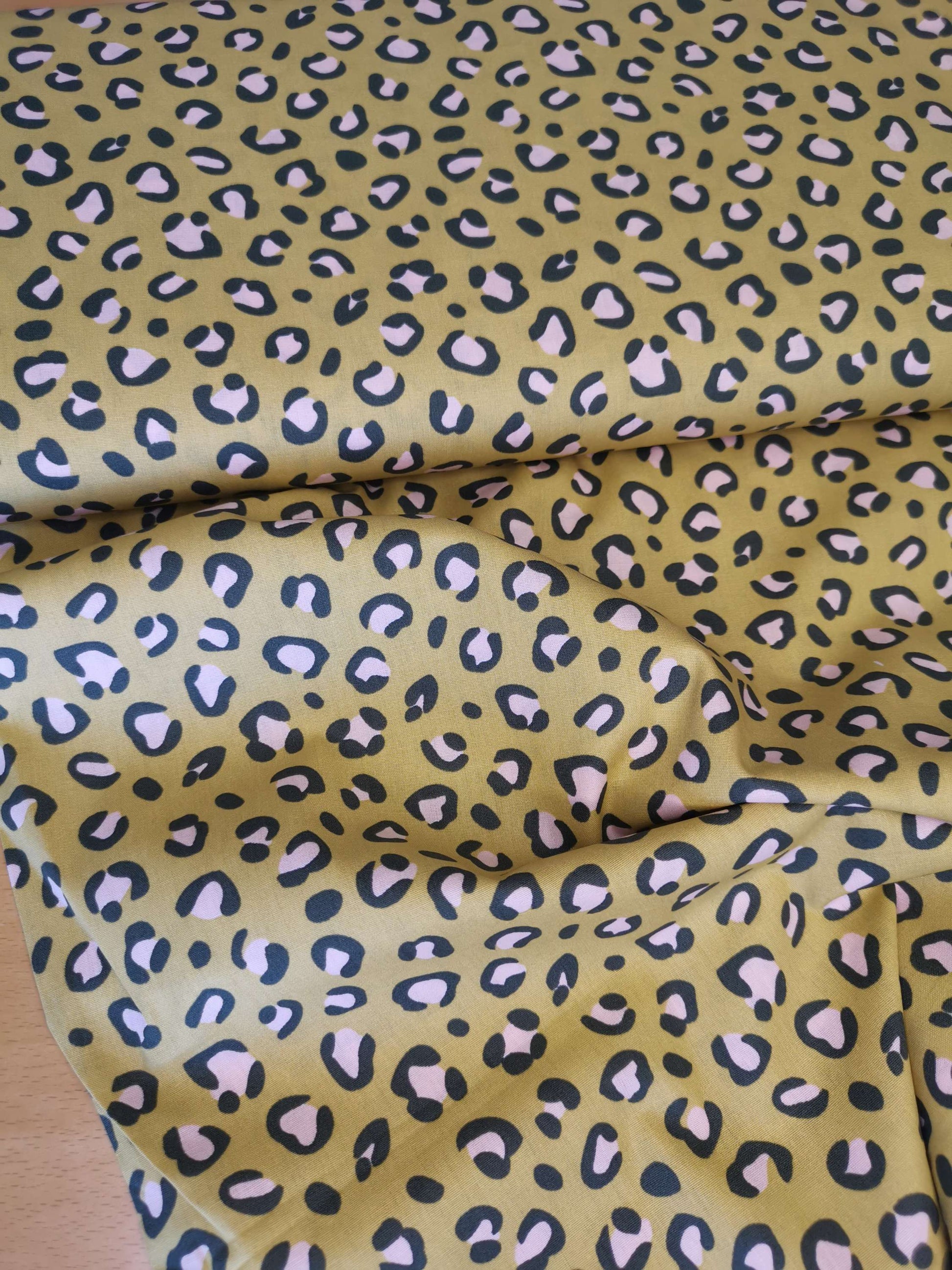 Leopard Print Cotton Poplin - Ochre