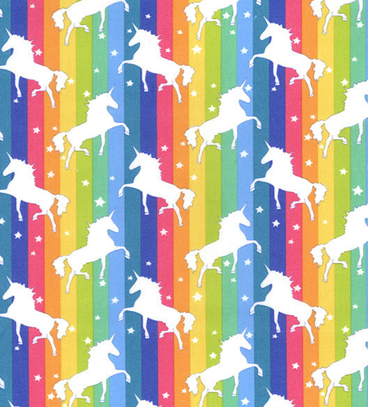 Bright Rainbow Unicorn Cotton Poplin